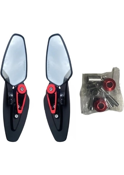 Türkmopet Universal Motosiklet Cnc Ayna Kırmızı