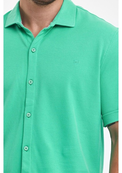 Erkek Polo Yaka Kısa Kollu Düğmeli Bol Bakır Gömlek fiyatları