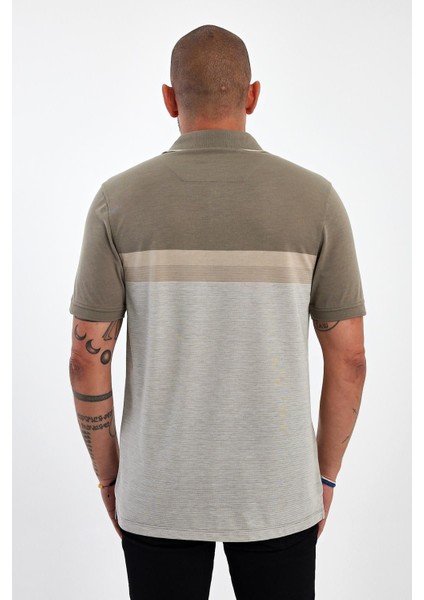 Erkek Polo Yaka Uzun Cepli Kısa Kol Basic Haki Tişört indirimleri