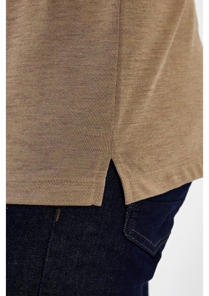 Erkek Basic Polo Yaka Cepli Düz Uzun Lacivert Tişört fırsatları