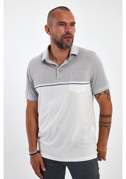 Erkek Basic Polo Yaka Cepli Düz Uzun Lacivert Tişört