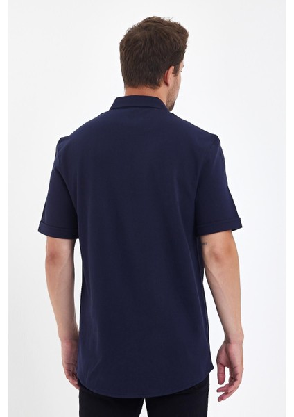 Erkek Polo Yaka Kısa Kollu Düğmeli Bol Bakır Gömlek indirimleri