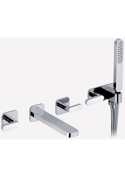 Italyan Webert Living El Duşlu Ankastre Krom Banyo Bataryası