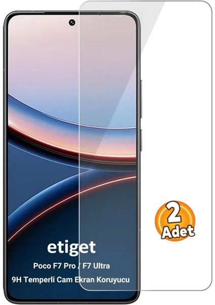 Xiaomi Poco F7 Pro / F7 Ultra Temperli 9H Cam Ekran Koruyucu (2 ADET)
