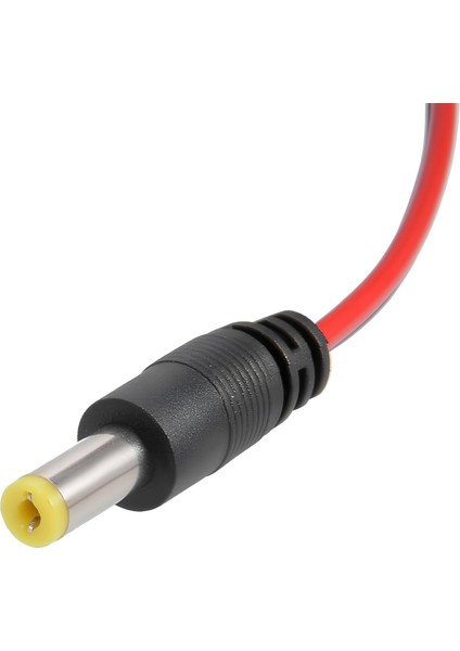 5.5x2.1 mm Erkek Dc Adaptör Kablosu 20 cm (100 Adet) - 12V Kamera LED Uyumlu Güç Kablosu