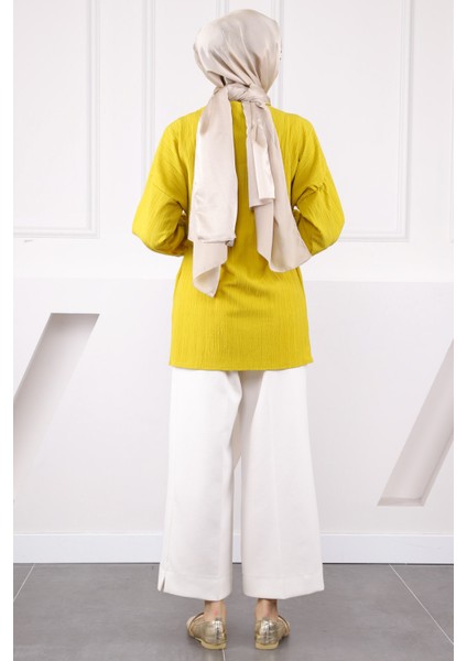 Yağ Yeşili Yan Bağlamalı Kimono fırsatları