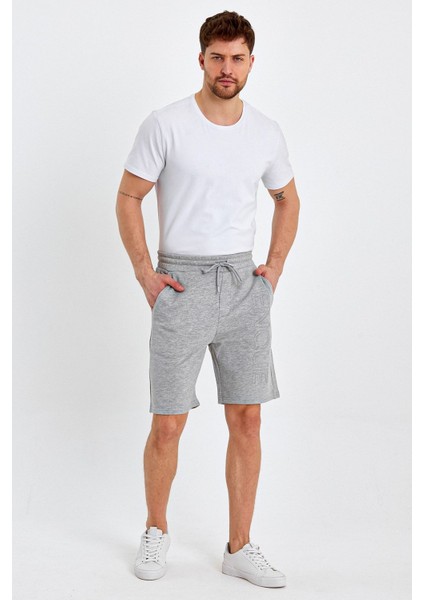Erkek Lastikli Baskılı Cepli Klasik Kısa Siyah Şort modelleri