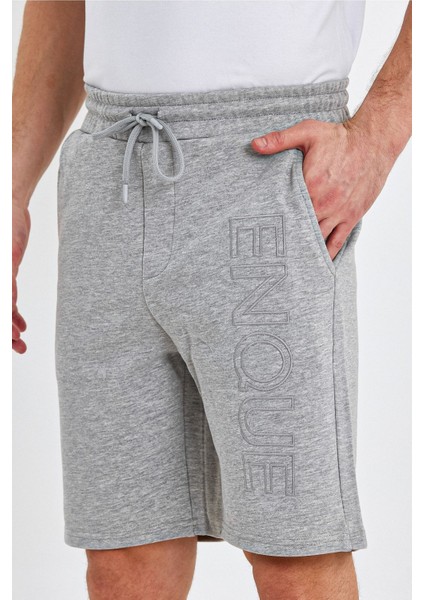 Erkek Lastikli Baskılı Cepli Klasik Kısa Siyah Şort fırsatları