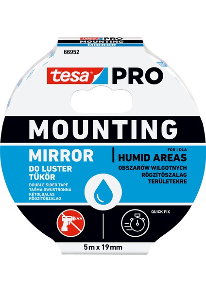 Çift Taraflı Montaj Bandı - Tesa Pro 66952 Ayna Montaj Bandı, 5m x 19MM fiyatları