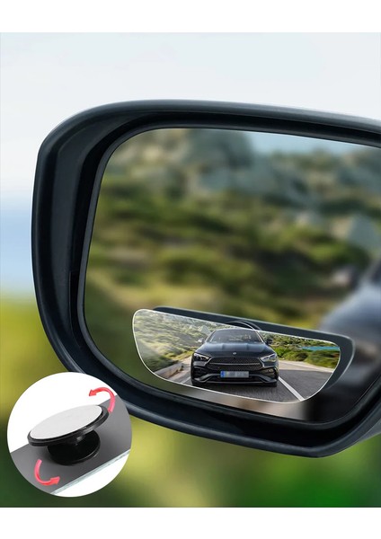 Kör Nokta Aynası Dikdörtgen Çerçevesiz Gerçek Cam Ultra Ince 90 mm 360 Derece