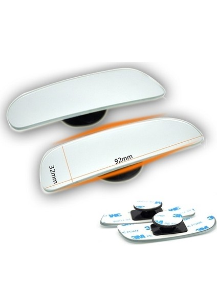 Kör Nokta Aynası Dikdörtgen Çerçevesiz Gerçek Cam Ultra Ince 90 mm 360 Derece modelleri