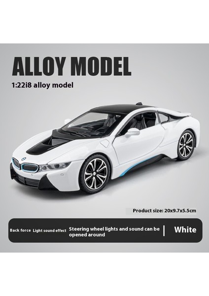 1:24 23CM Alaşım Araba Modeli Yankı Sesli ve Işıklı Açık Kapı Spor Araba Modeli Süs (Yurt Dışından)
