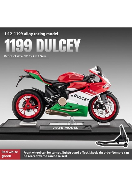 1:12 Simülasyon Motosiklet Ses ve Işık Şok Emici Alaşım Araba Modeli Butik Koleksiyon Süsleri (Yurt Dışından)