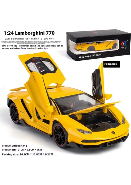 1:24 23CM Alaşım Araba Modeli Simülasyon Spor Araba Oyuncakları Sürücü Kapısı Ses ve Işık Modeli Araba Koleksiyonu Süsleri (Yurt Dışından)