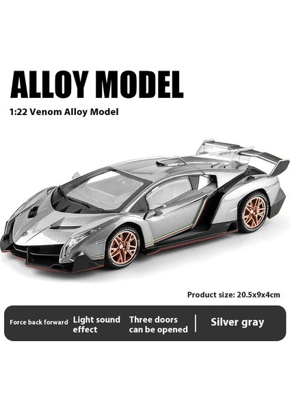 1:24 23CM Alaşım Araba Modeli Yankı Sesli ve Işıklı Açık Kapı Spor Araba Modeli Süs (Yurt Dışından)