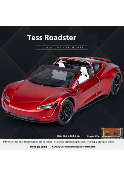 1:24 23CM Alaşım Araba Modeli Sesli ve Işıklı Açık Kapı Spor Araba Modeli Süsleme (Yurt Dışından)