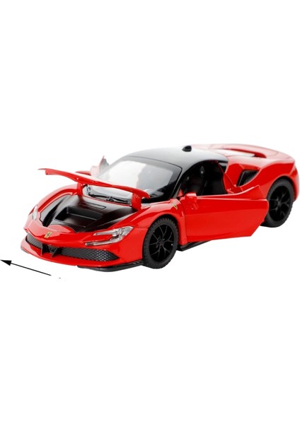 1:32 16CM Alaşım Araba Modeli Spor Araba Sedan Ses ve Işık Bumerang Kapı Açacağı Araba Modeli Koleksiyonluk Süs (Yurt Dışından)