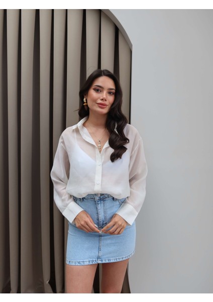 Krem Transparan Gömlek fırsatları