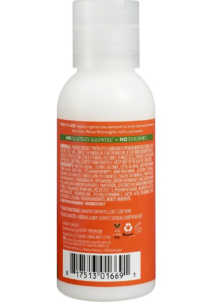 Kıvırcık ve Dalgalı Saçlar için Sülfat İçermeyen Nemlendirici Saç Kremi Seyahat Boy 89 ml