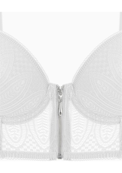Fashion 2509 Noa Ekru Fermuar Detaylı Push Up Dolgulu Dantelli Büstiyer Sütyen modelleri