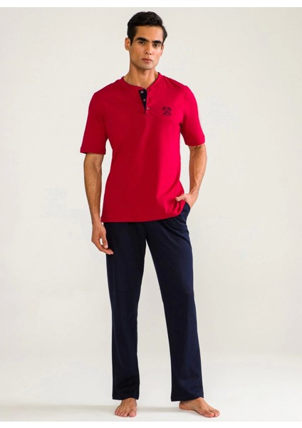 D's Damat 02000 Kısa Kol 3'lü Erkek Pijama Takımı