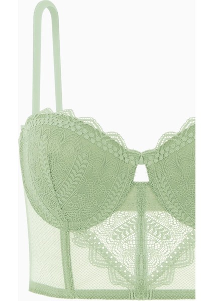 Fashion 2501 Rosali Soft Push Up Dolgulu Dantelli Büstiyer Sütyen Yeşil fırsatları