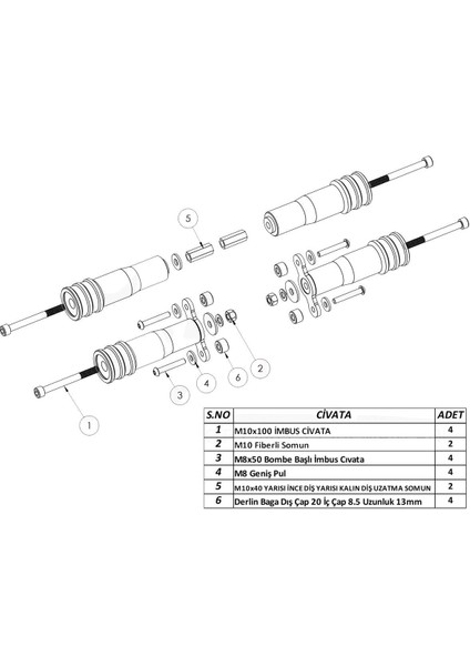 Bajaj Pulsar NS200 Motor Koruma Takozu 4 Adet Takım