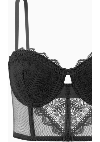 Fashion 2501 Rosali Soft Push Up Dolgulu Dantelli Büstiyer Sütyen Siyah fırsatları