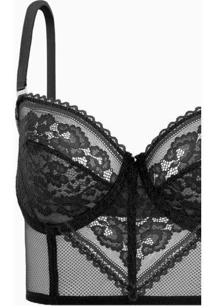Dantelli Büstiyer Sütyen - Pedsiz - Fashion - 2500 - Siyah fiyatları