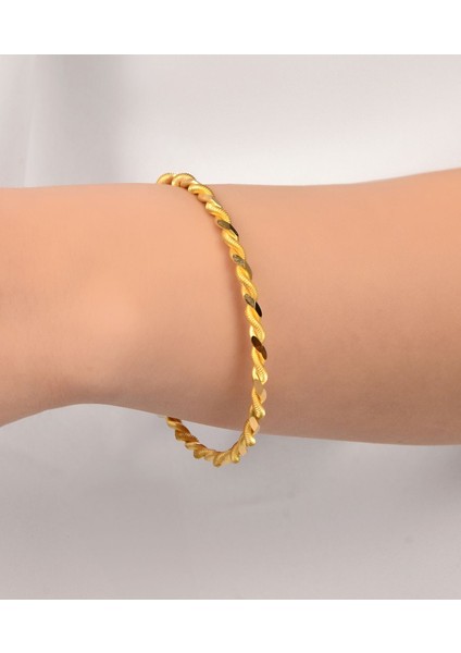 19 gr (Gram) Paftalı Burma Bilezik 22 Ayar Altın Yatırımlık Işçiliksiz