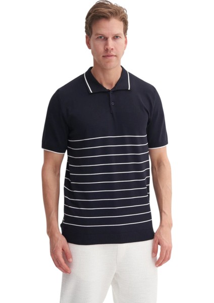 Erkek Regular Fit Polo Yaka Triko Tişört 3012