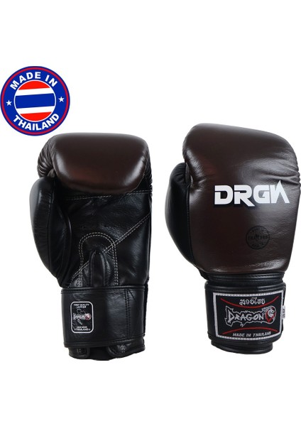 Drgn-G4 Hakiki Deri Boks Eldiveni Muaythai Kick Boks Eldiveni Kahverengi