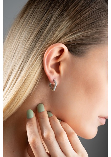 925 Ayar Gümüş Rodyum Kaplama Zirkon Taşlı Kübik Tasarım Küpe fırsatları