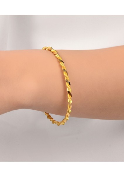 18 gr (Gram) Paftalı Burma Bilezik Işçiliksiz Yatırımlık 22 Ayar Altın