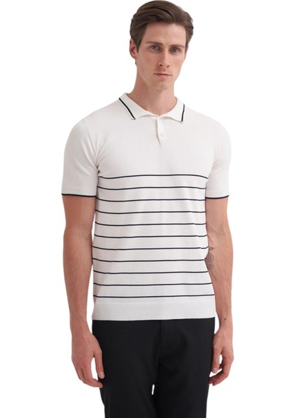 Erkek Regular Fit Polo Yaka Triko Tişört 3012