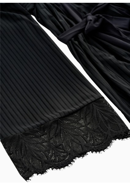 Sabahlık Dantel DETAYLI-2578-SIYAH fırsatları