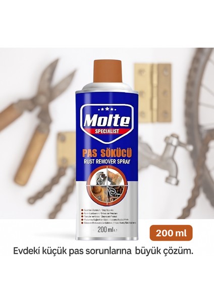 200ML Ev Tipi Pas Sökücü Sprey – Musluk, Kapı Menteşesi, Bisiklet Zinciri Gibi Günlük Kullanıma Uygun Pratik Temizlik Spreyi