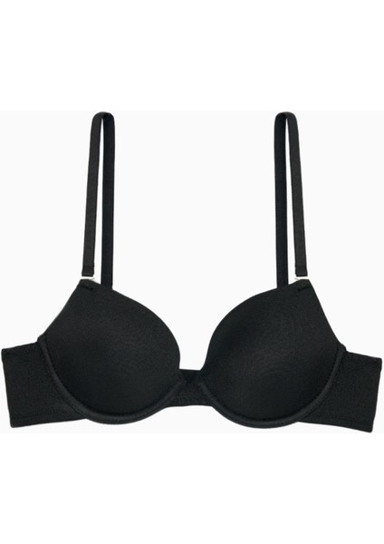 Alba - T shirt Bra Desteksiz Maksimum Kavrama ve Kusursuz Form - Tak Çıkar Askılı - Siyah - 2535