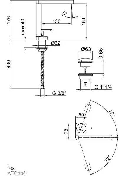 Italyan Webert Living Lavabo Batrayası Krom,sifon Kumandalı LV830101015 modelleri