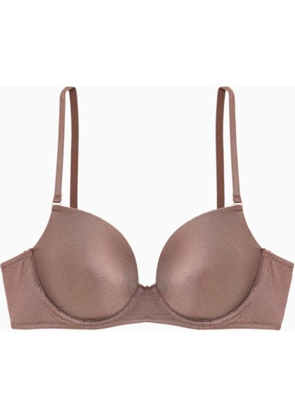 Viola 2534 Bronz Kahve Desteksiz Tak-Çıkar Askılı Mikro Basic Sütyen (C Cup Seçeneğiyle)