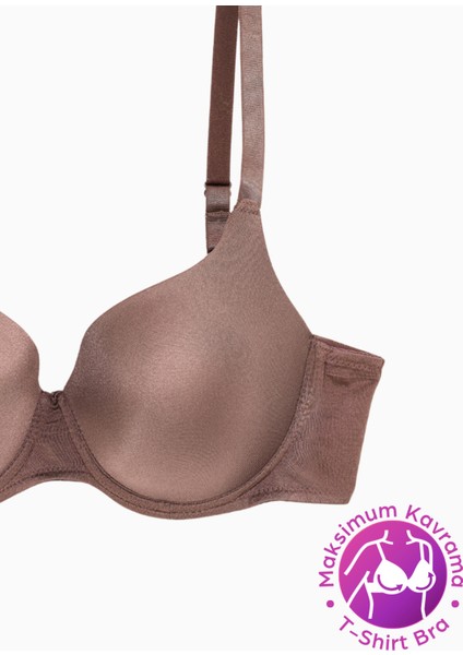 Eva - T shirt Bra Dolgusuz Maksimum Kavrama ve Kusursuz Form - Sabit Kalın Askı - Bronz Kahve - 2531 fiyatları