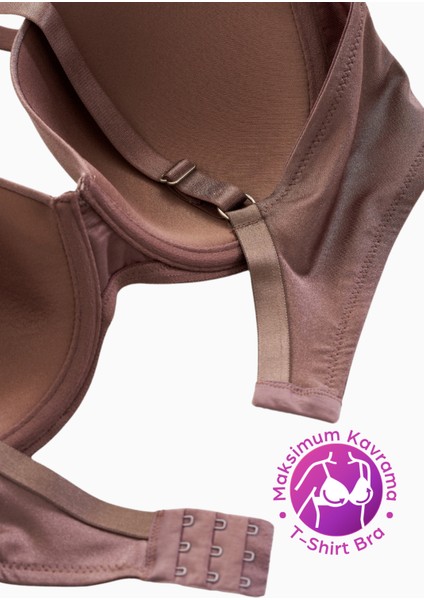 Eva - T shirt Bra Dolgusuz Maksimum Kavrama ve Kusursuz Form - Sabit Kalın Askı - Bronz Kahve - 2531 fırsatları