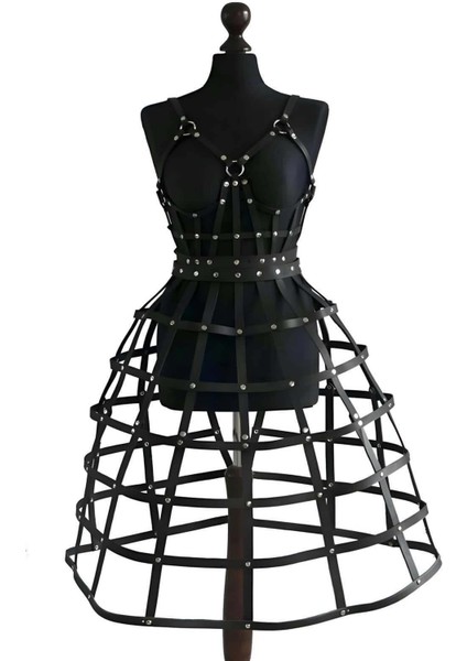 Kafes Tasarımlı Deri Alt ve Üst Takım, Festival Kostümleri - BRF1013 fiyatları