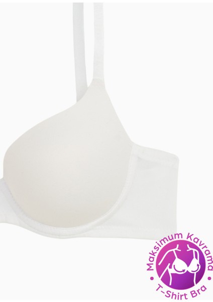 Eva - T Shirt Bra Dolgusuz Maksimum Kavrama ve Kusursuz Form - Sabit Kalın Askı - Beyaz - 2531 fiyatları