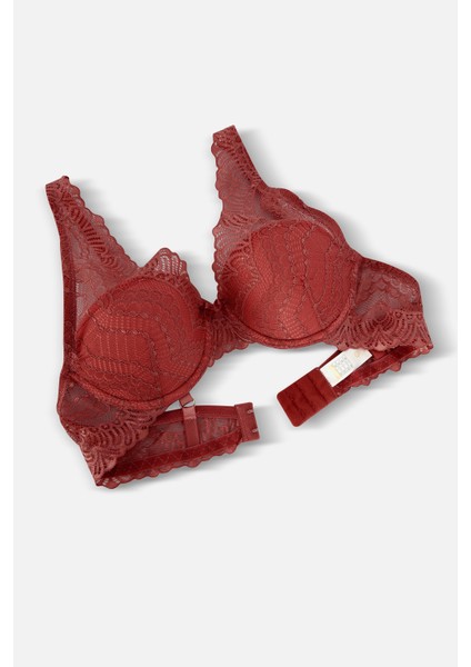 Dantelli Sütyen - Dolgusuz - 2277 - Bordo modelleri