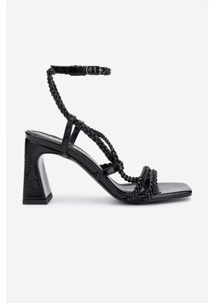 Kadın Vegan Siyah Topuklu Ayakkabı 1073 620 Bn Ayk Y25 Sıyah