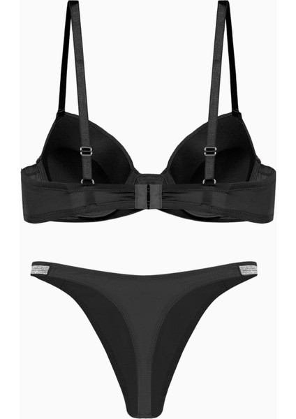 Noa Taş Detaylı Mikro Sütyen Külot Takım - Dolgulu - 2572 - Siyah fiyatları