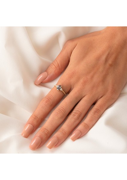 Gümüş Yüzük - 1.20Ct Mistik topaz Selena Evlilik Teklifi 925 Ayar Gümüş Yüzük-Tria Tek Taş Yüzük fırsatları