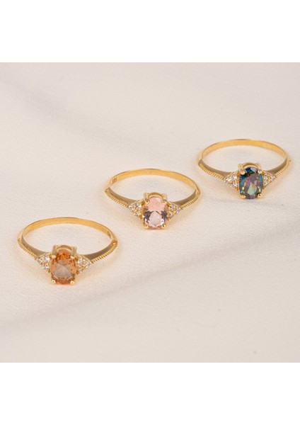 Gümüş Yüzük - 1.20Ct Mistik topaz Selena Evlilik Teklifi 925 Ayar Gümüş Yüzük-Tria Tek Taş Yüzük indirimleri