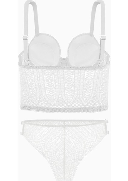 Noa Dantelli Büstiyer Sütyen Külot Takım - Push Up, Dolgulu - Fashion - 2509 - Ekru fiyatları